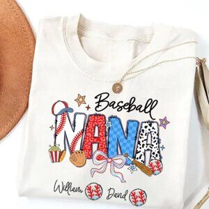Baseball Nana Shirt, Custom Name Baseball Shirt, Baseball Grandma Gift